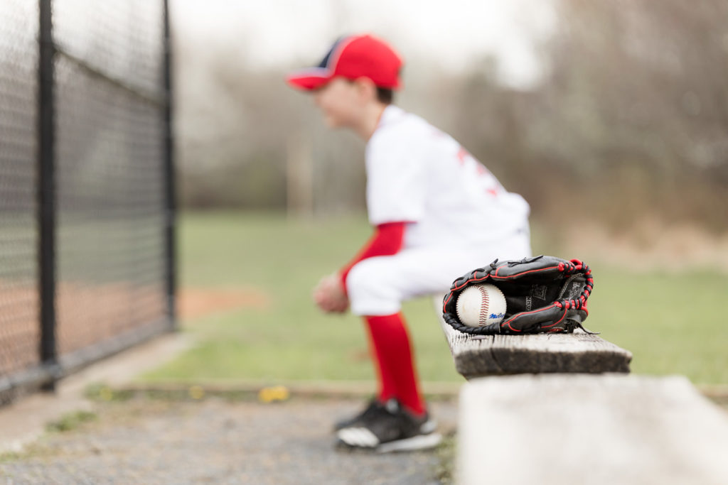 10 year old boy's baseball photo session