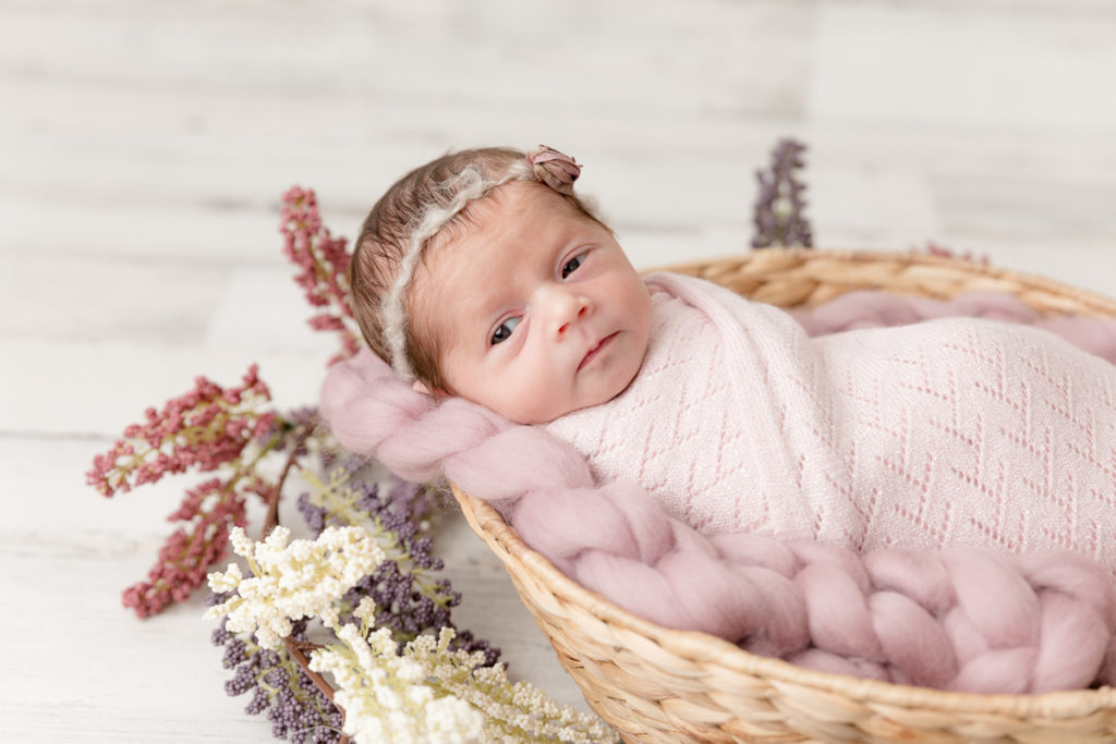 Maryland newborn photography studio curious newborn
