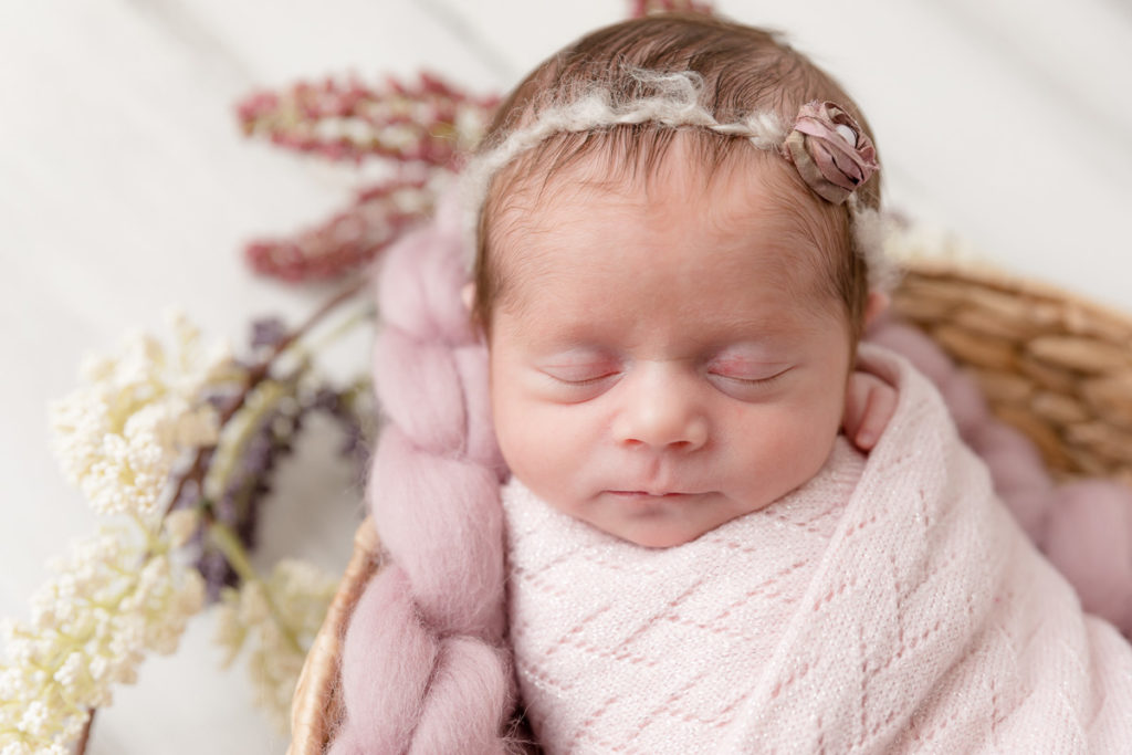 Maryland newborn photography studio closeup of newborn face
