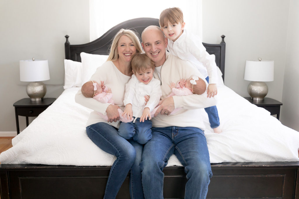 family portrait during newborn twin session