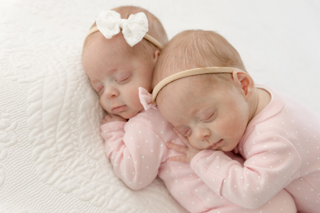 newborn twin session sister shot