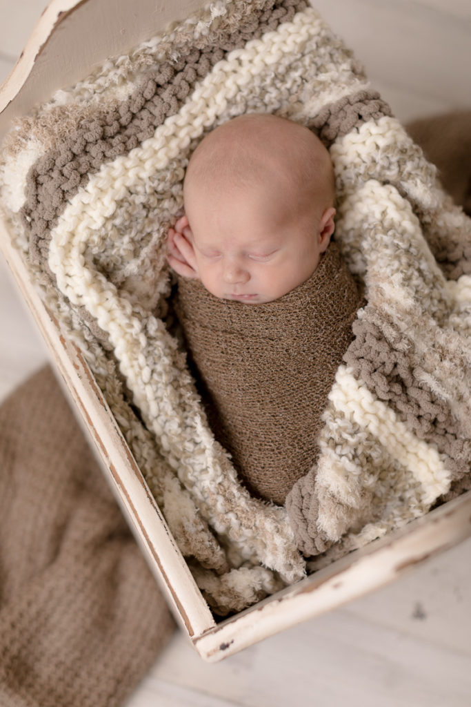 wrapped in prop, rainbow baby newborn session