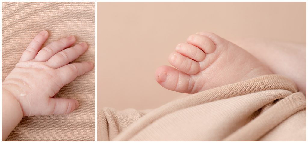 newborn hand and foot details
