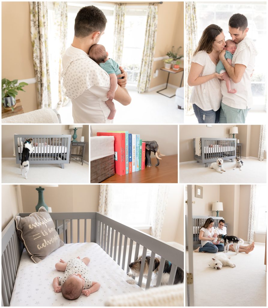 the whole family gets involved in lifestyle newborn photos