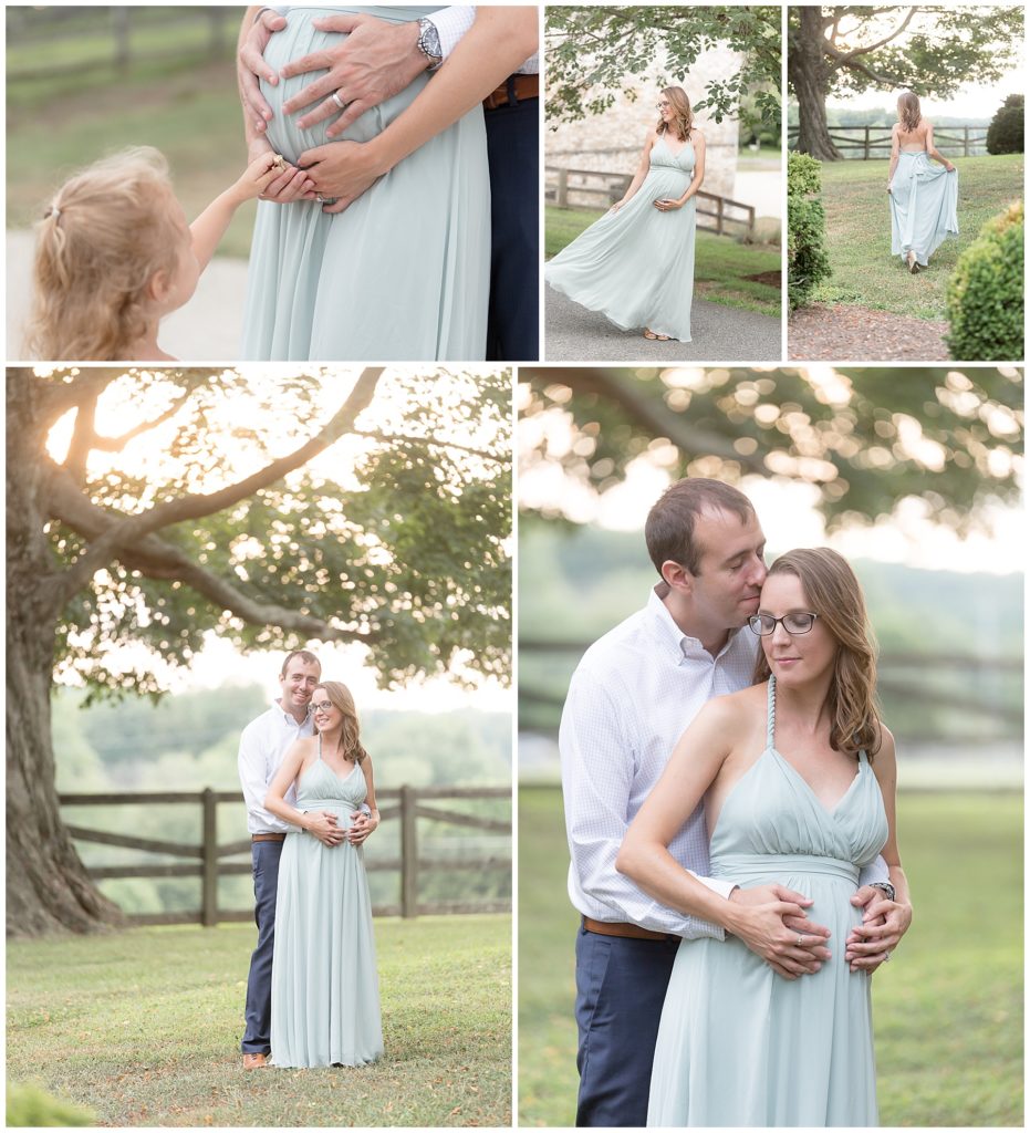 beautiful dress and gorgeous light make up this maternity photo session