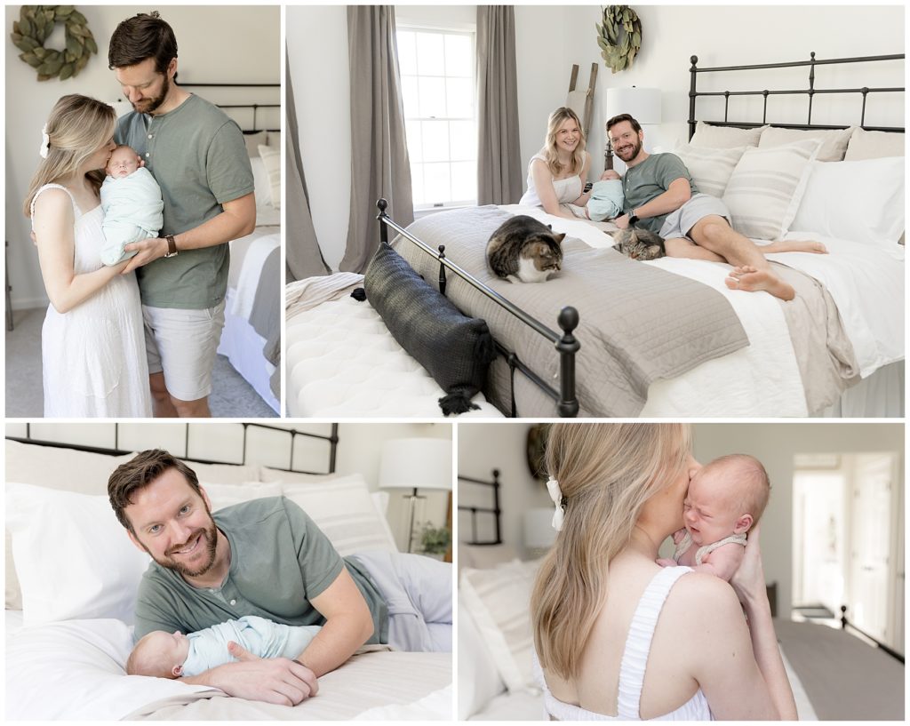 new parents cuddle and show off their tiny son; it's interesting how things come about