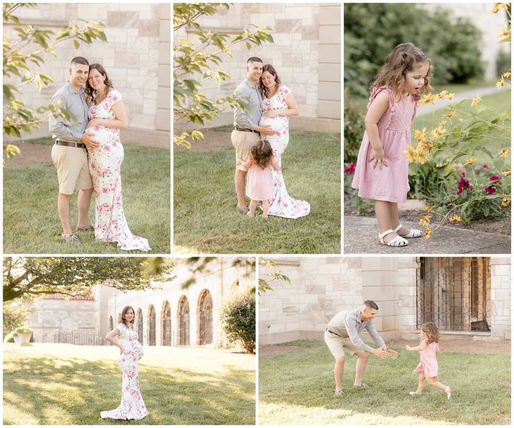 playtime during maternity photo session, pregnancy + newborn photos