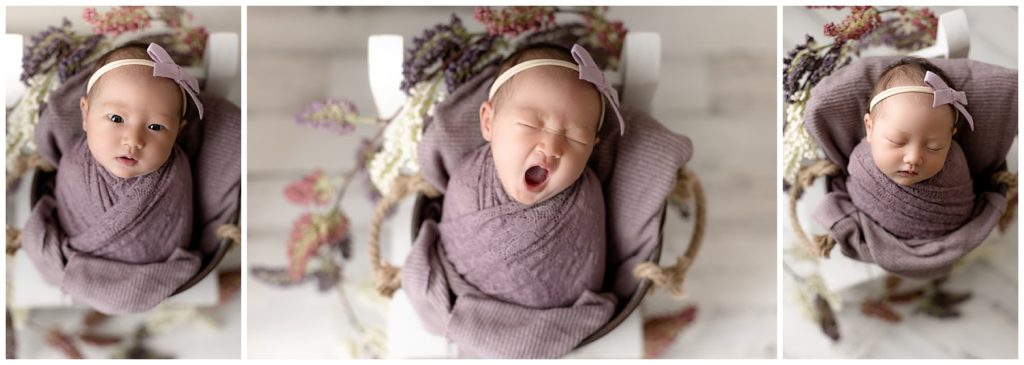 newborn girl in stages of falling asleep, are you on my list