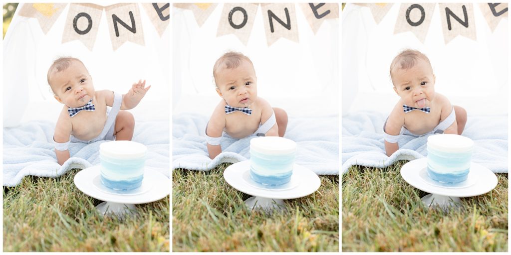 the many faces of a one year old boy