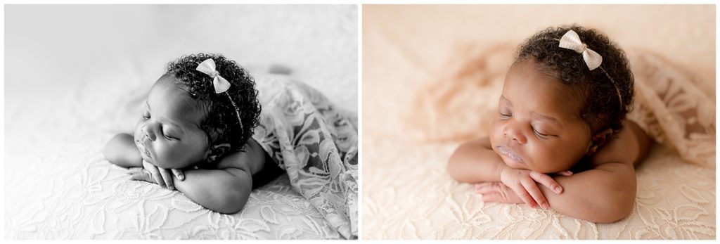 black and white + color newborn images