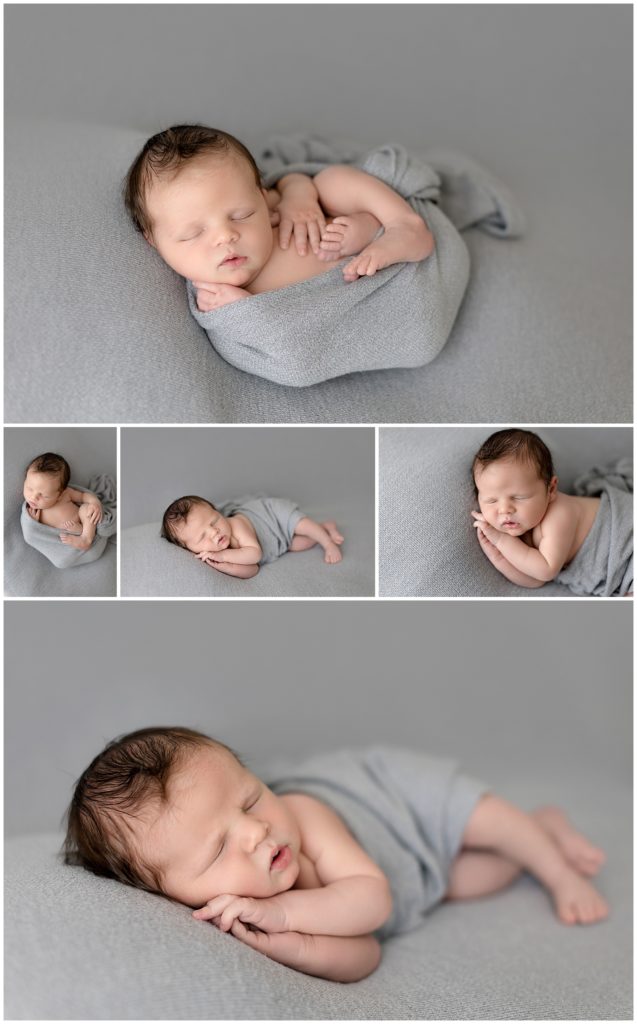 collage of newborn in Maryland studio