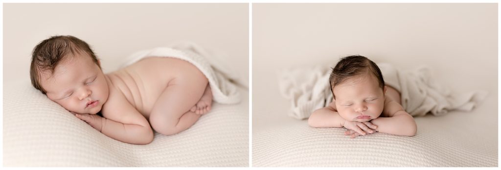 sleeping posed newborns in studio photos