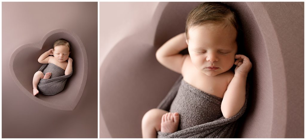 heart bowl, posed newborns in studio