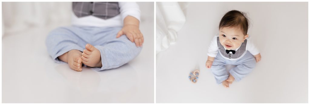 far away and up close shots at baby portrait sessions