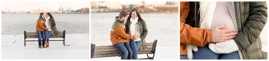snowy Fells Point maternity pictures