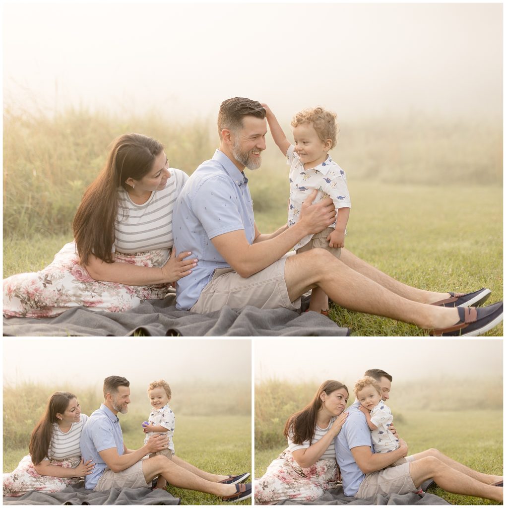 family photos in the fog