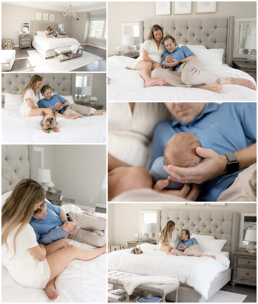 master bedroom lifestyle newborn photos