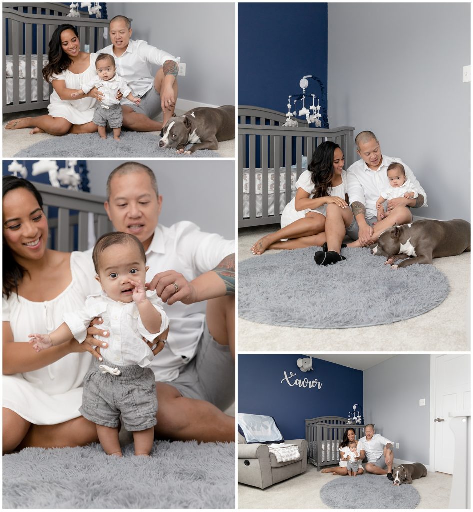 family lifestyle photos in baby's room