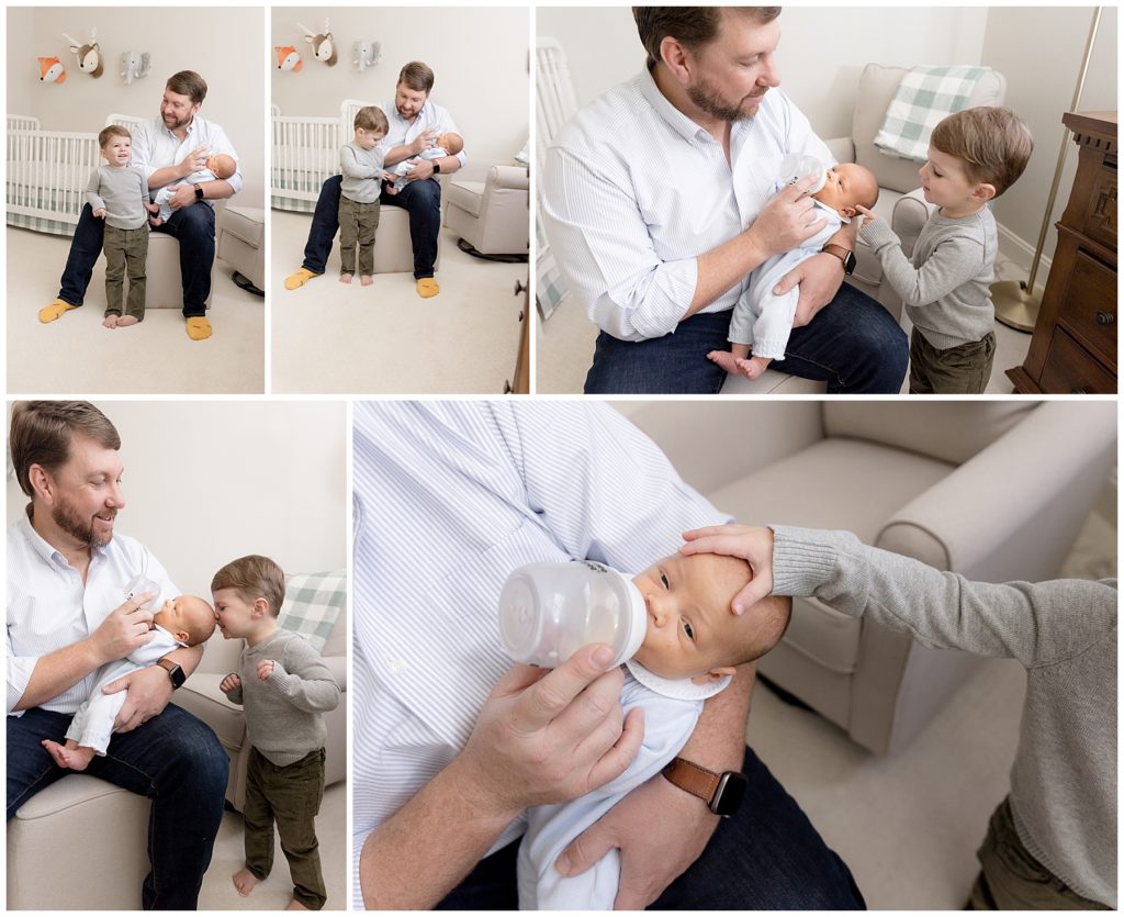 I trust you dad interacting with sons in baby's room