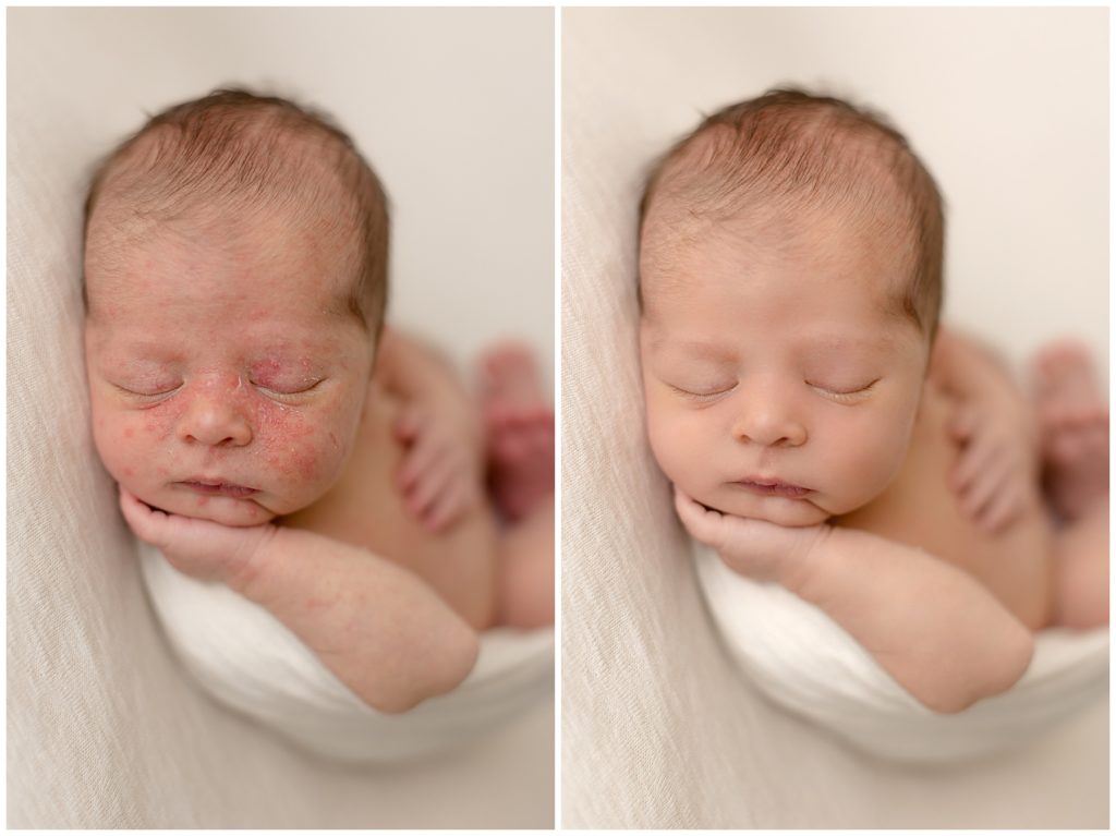 Befores and Afters - close up newborn portrait