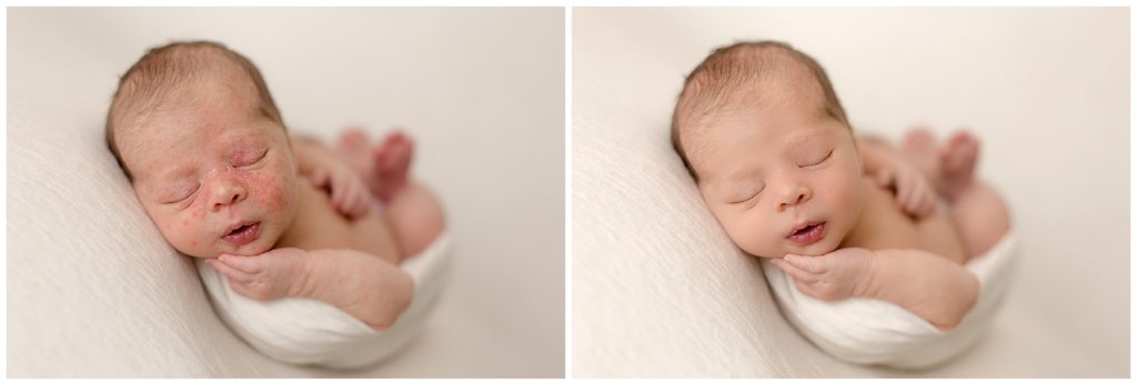 chin on hand newborn pose