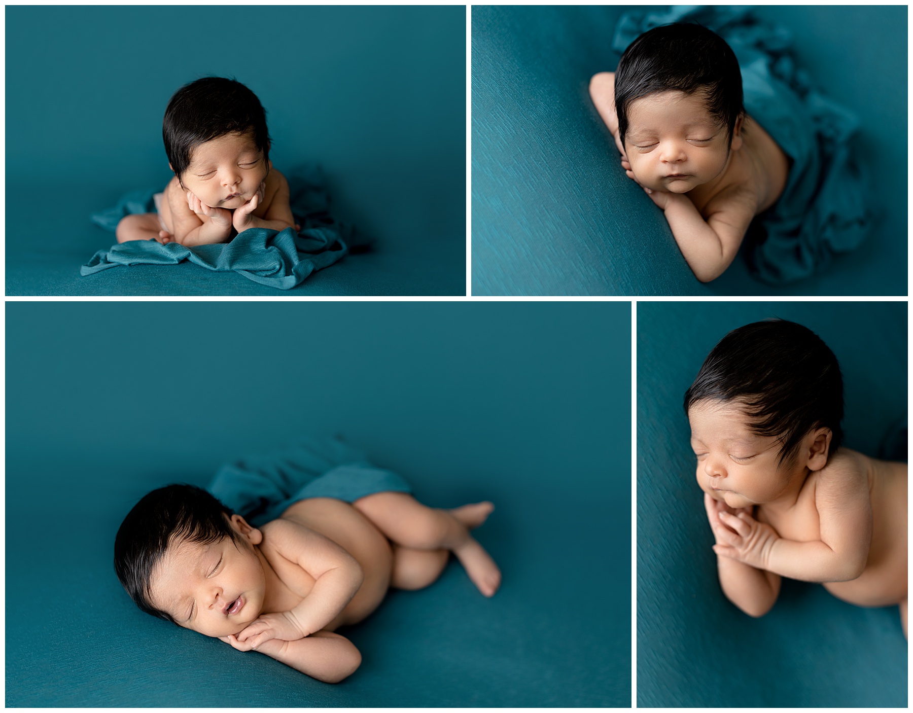 print your images - newborn boy on dark teal