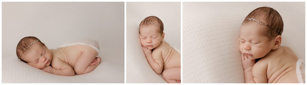 newborn posed in white, best newborn photographer