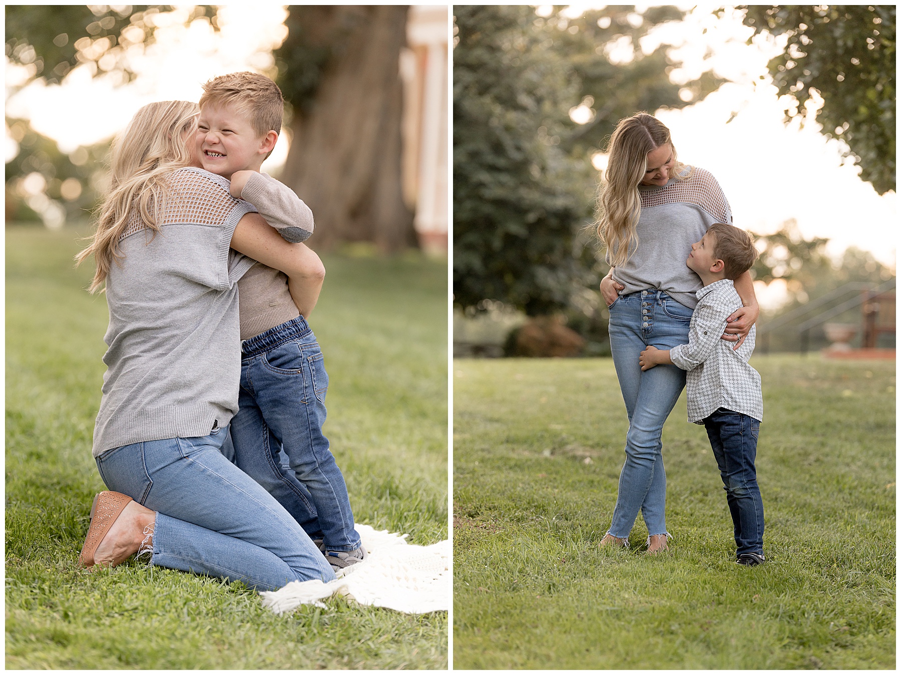mom has special time with each son during family photos