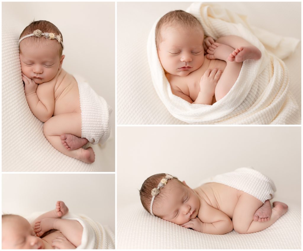 Studio or In Home Photos - posed newborn on white
