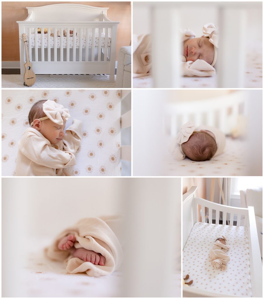 documentary newborn photography, newborn in crib