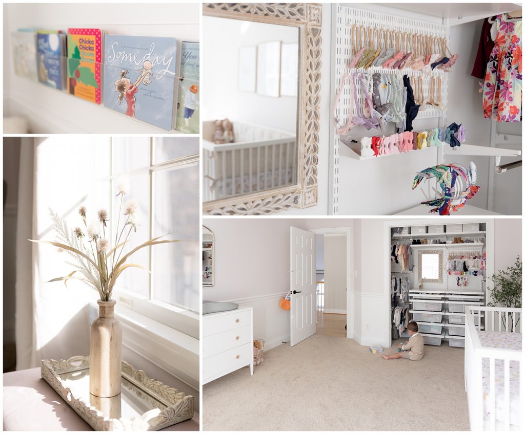 baby's first photoshoot includes photos of the nursery