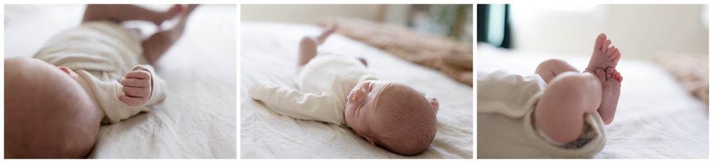 different views of newborn features, Candid newborn photos