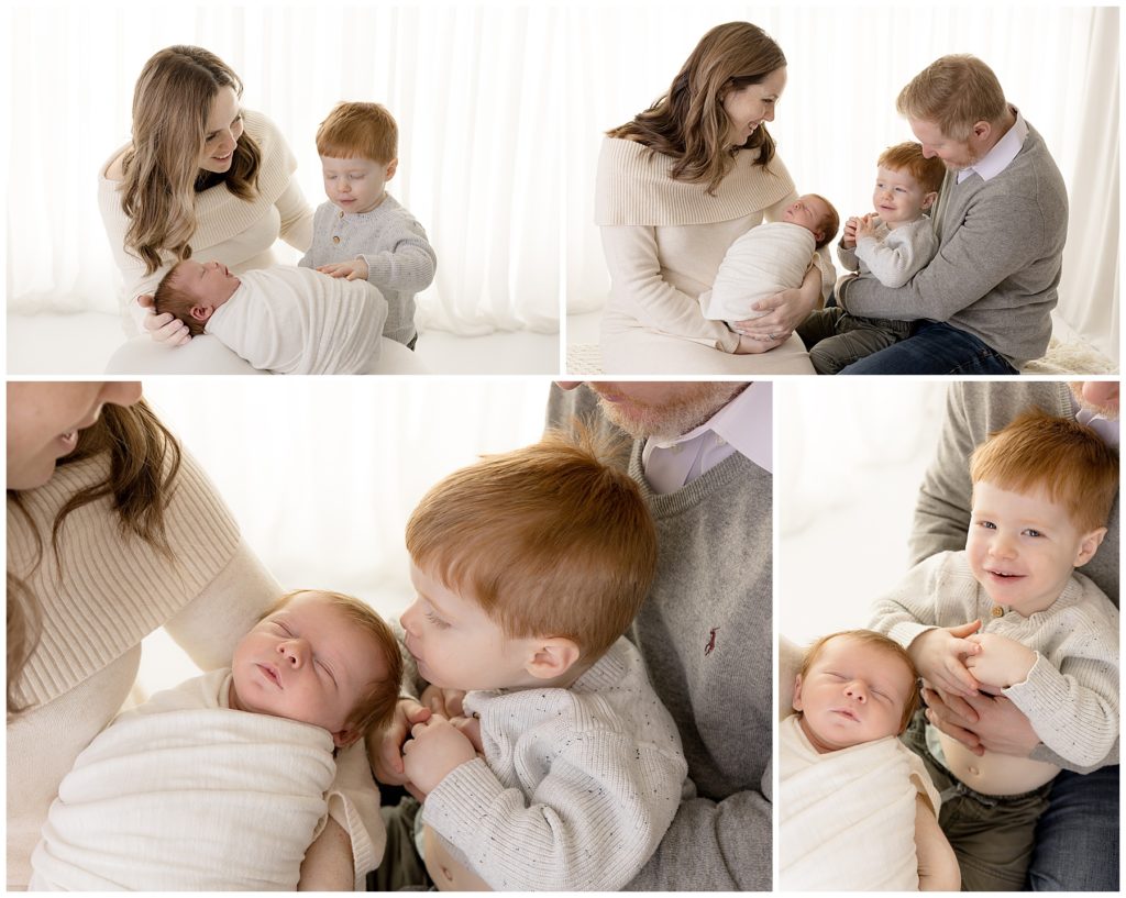 newborn photographer sets up family portraits