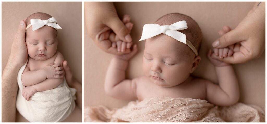 parent hands demonstrate emotion in newborn photography