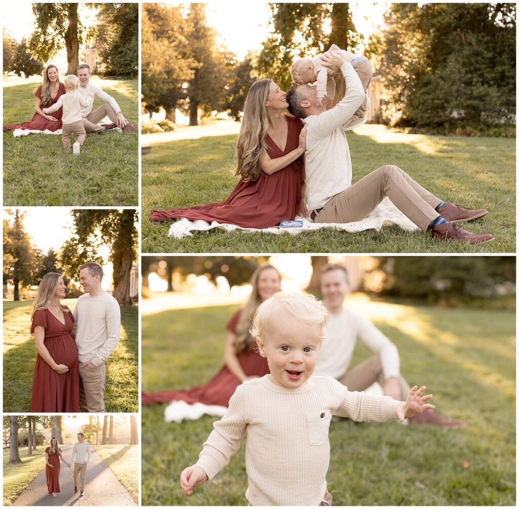 Family shenanigans usually ensue during a maternity photography session, especially when the kiddos are allowed to run free