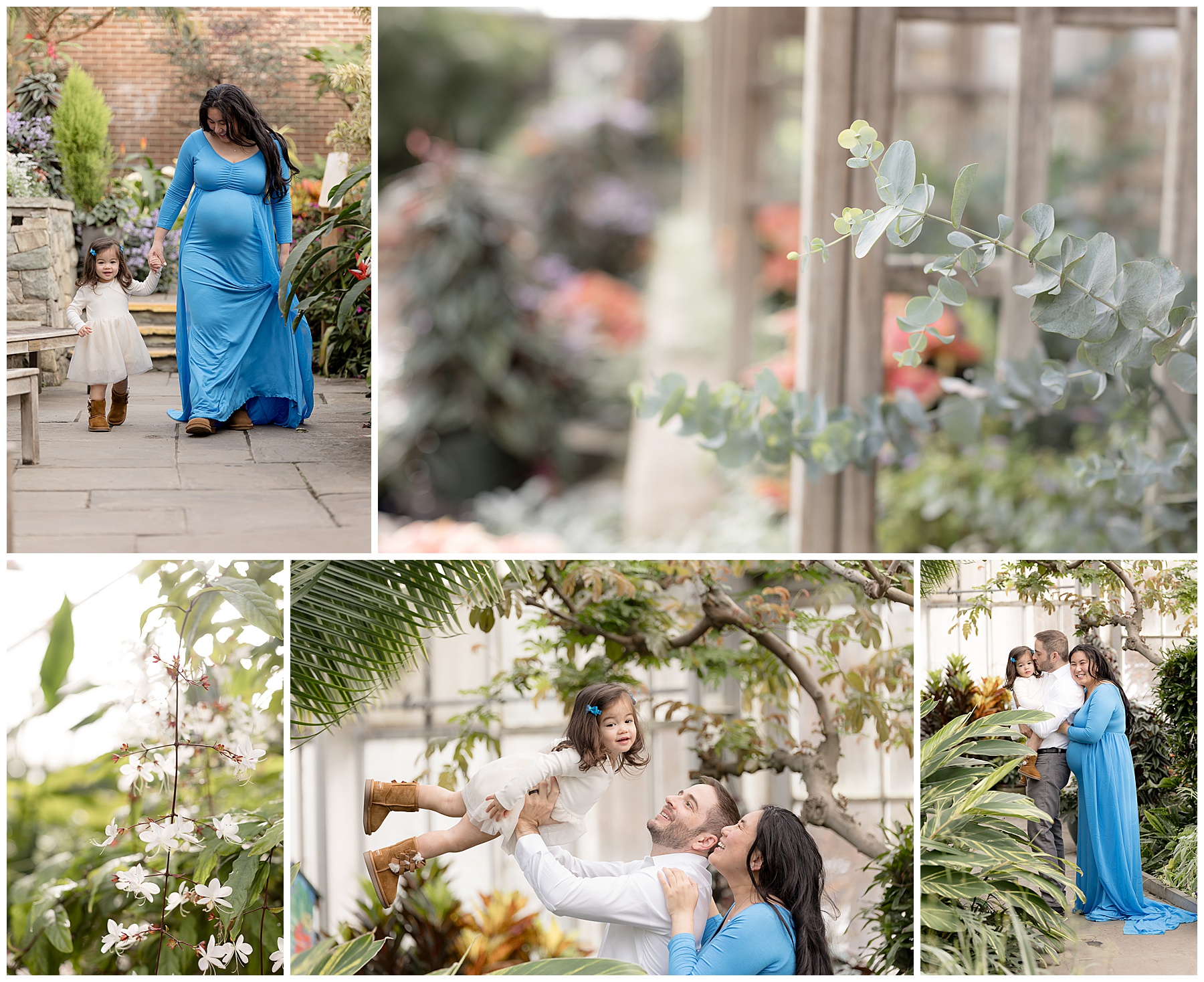 Maternity photos at the Brookside Conservatory to capture the beauty of pregnancy.