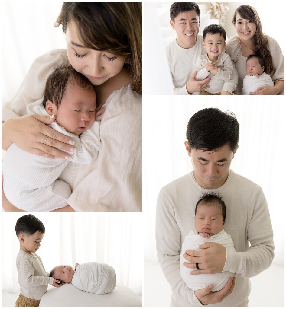 posed newborn photography featuring the family